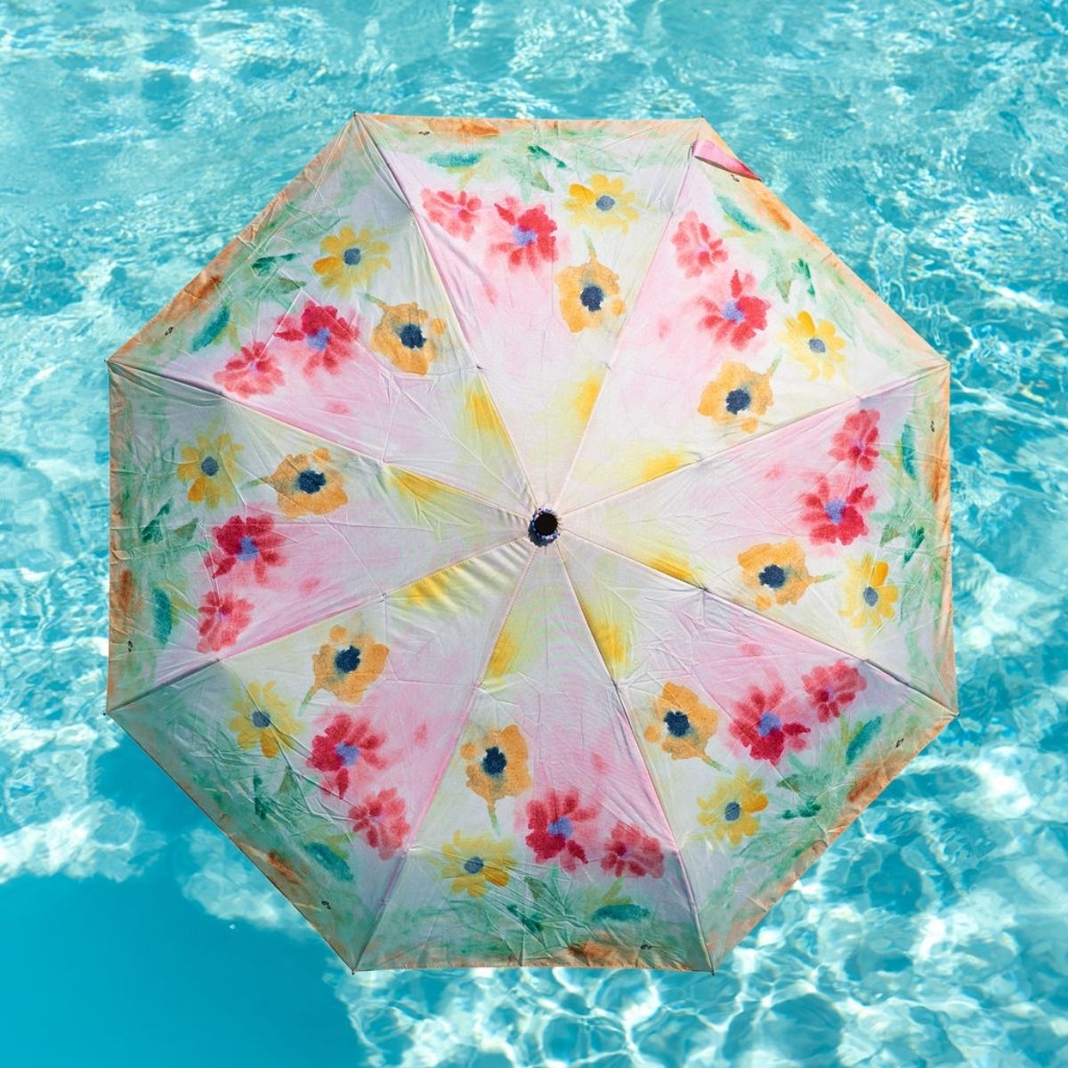 Miniparaply - Gule og rosa blomster - Billede 2