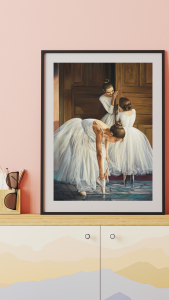 Ballerina plakat malet med munden af kunstner Walery Siejtbatalow