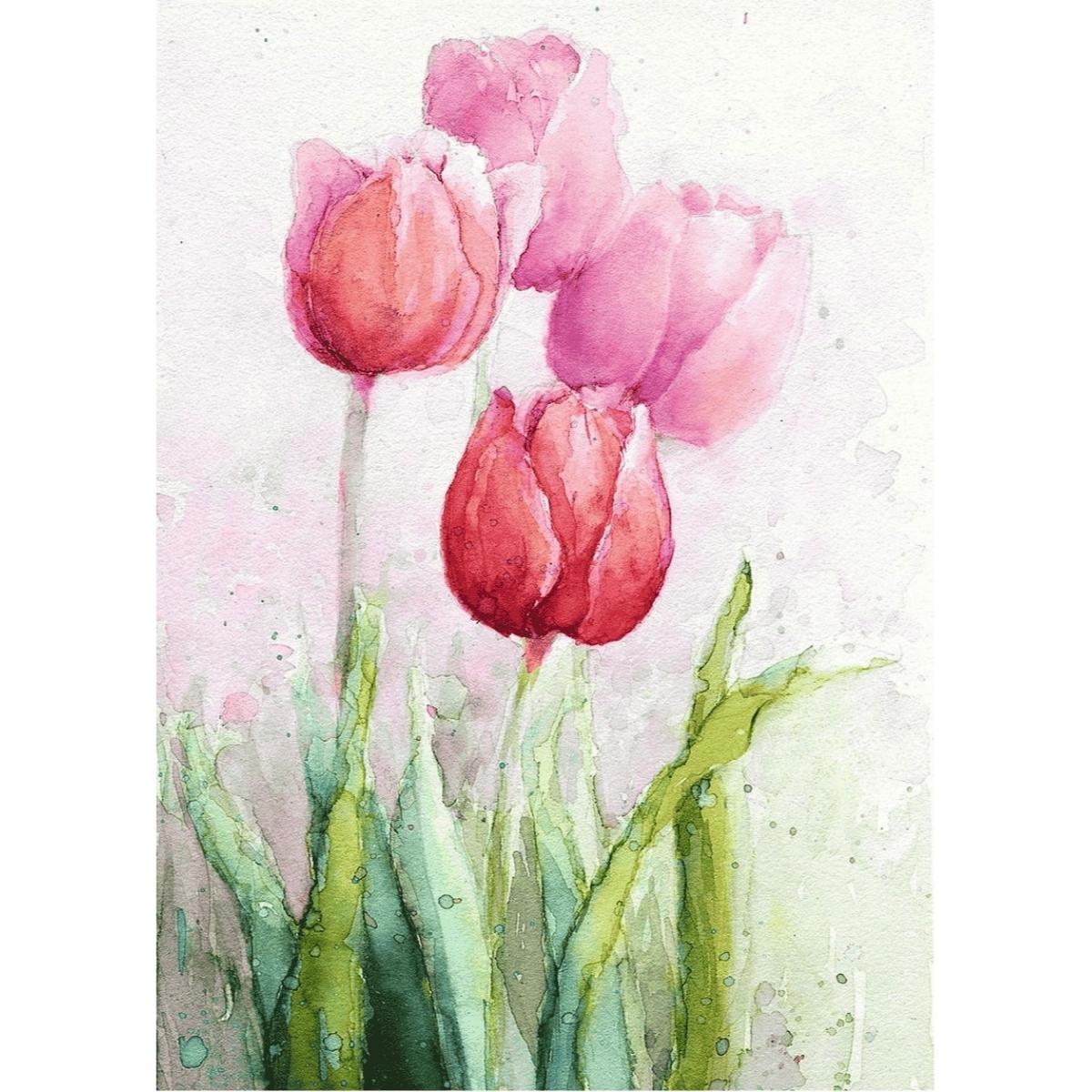 Pink tulipaner kunstplakat